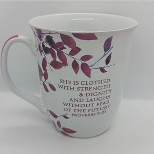 Womens Bible Proverbs Coffee Cup Strength Empowerment Prayer Affirmations 18 Oz.